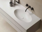 Plan vasque lavabo sur mesure : L 60 à 201 x P 40 à 51 cm, finition lisse mate, 10 couleurs au choix, Anti bactérien, résine Akrytan® teinté dans la masse, Livraison Offerte.